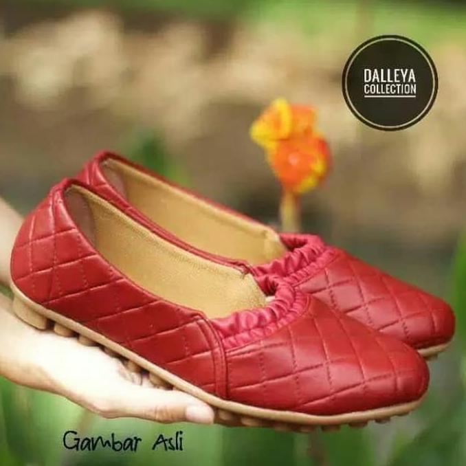 GOLIA - Dalleya sepatu wanita sliop on teplek polos santai murah - Merah, 36