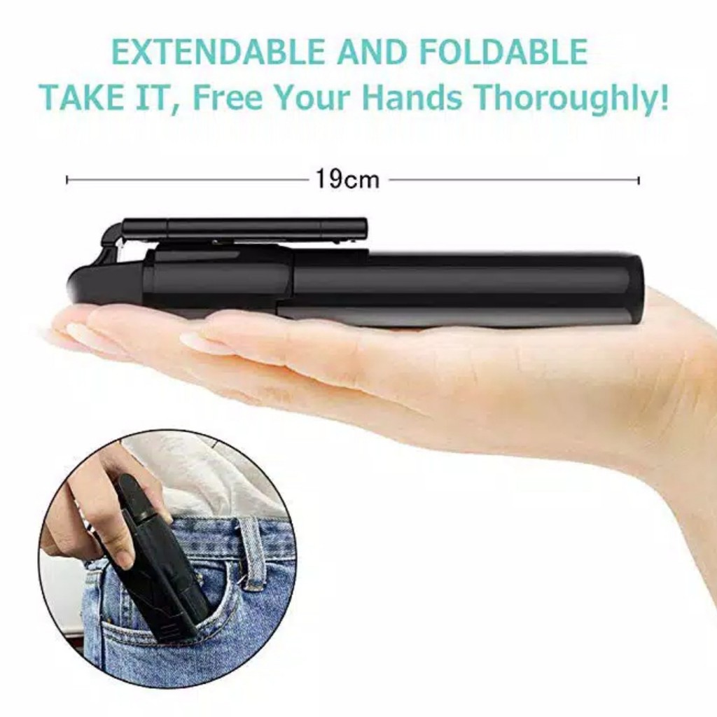 Tongsis Tripod Bluetooth S03 3IN1 Stand HP Selfie Stick Remote BT Support Smartphone IOS Android