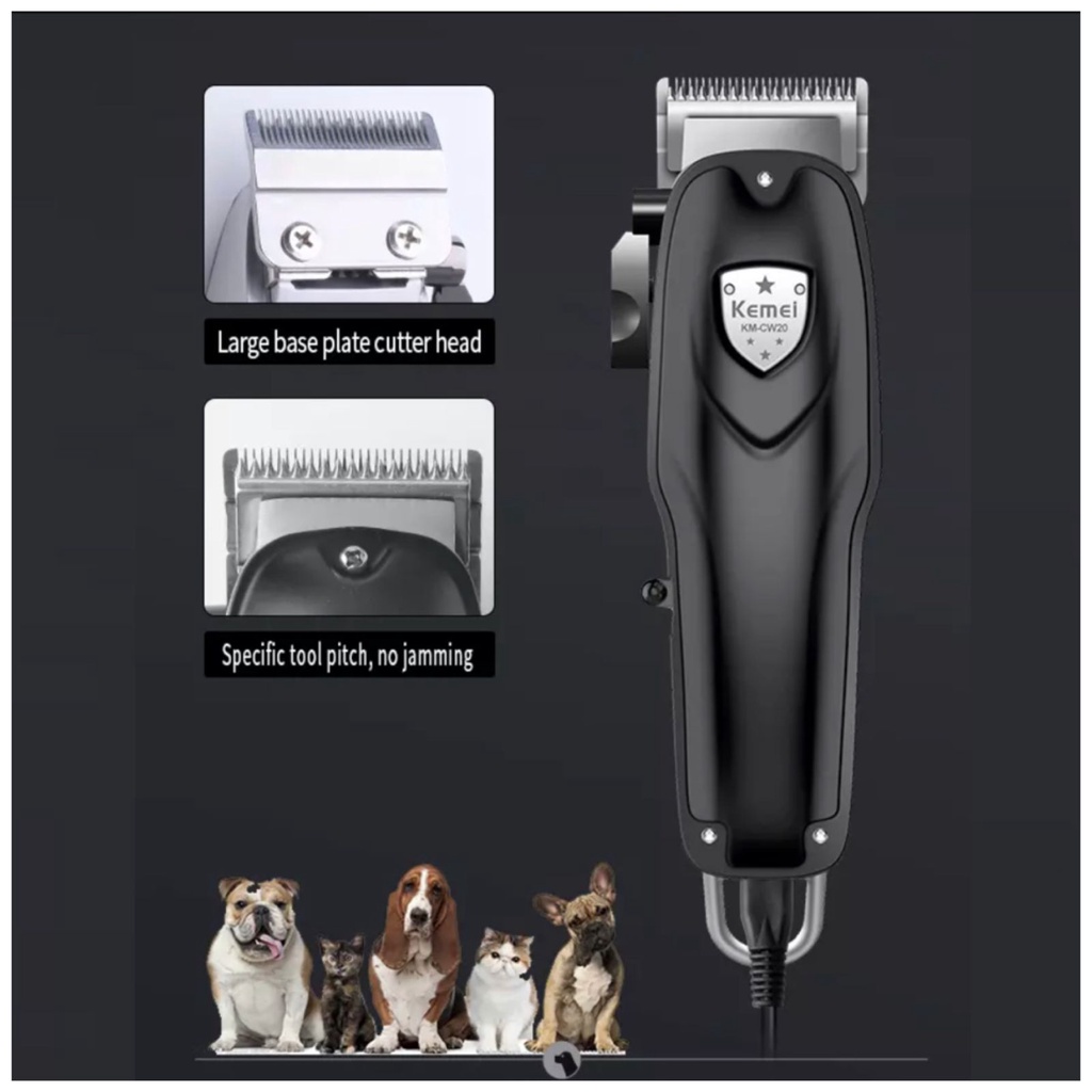 Alat Cukur Rambut KM CW 20 Pet Clipper Elektrik Mesin Pemotong Bulu Hewan Anjing Kucing Kelinci Cukuran Kemei KM CW20