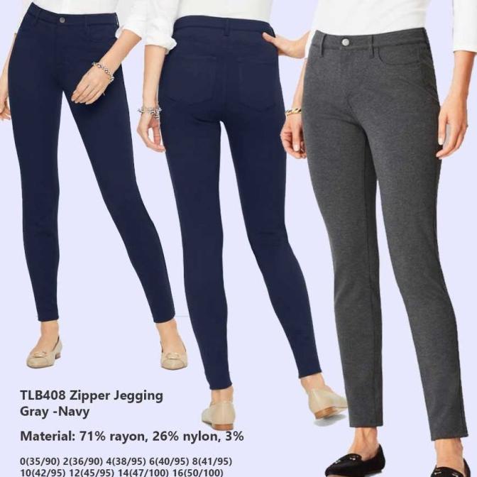 TALBOT 408 Zipper Jegging Celana Panjang Wanita Branded