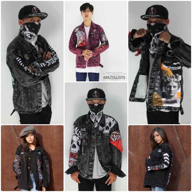 JAKET JEANS DENIM PRINTING COUPLE/BRUTALISTS DENIM JACKET/JAKET JEANS PRIA WANITA/JAKET DENIM UNISEX