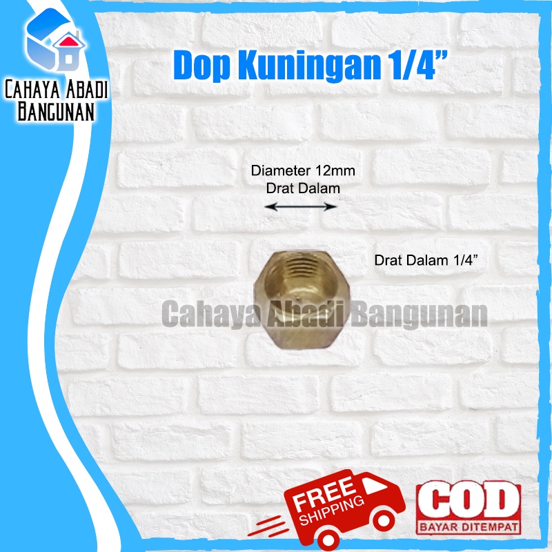 Tutup Dop Kuningan 1/4&quot; Inch Inchi Inci