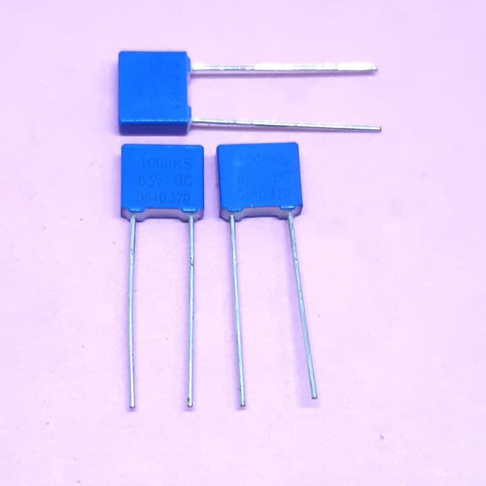 100n 0.1uF 104/63V Blue MKT Capacitor Kapasitor Biru