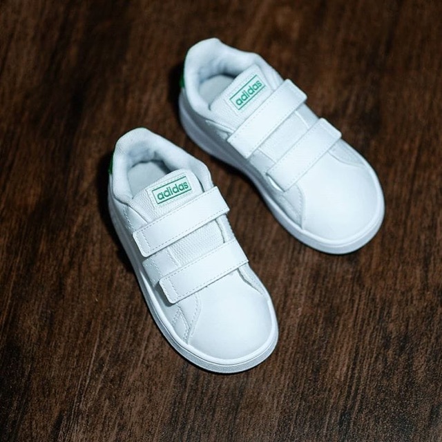 SEPATU ADIDAS NEO ADVANTAGE KIDS VELCRO WHITE GREEN