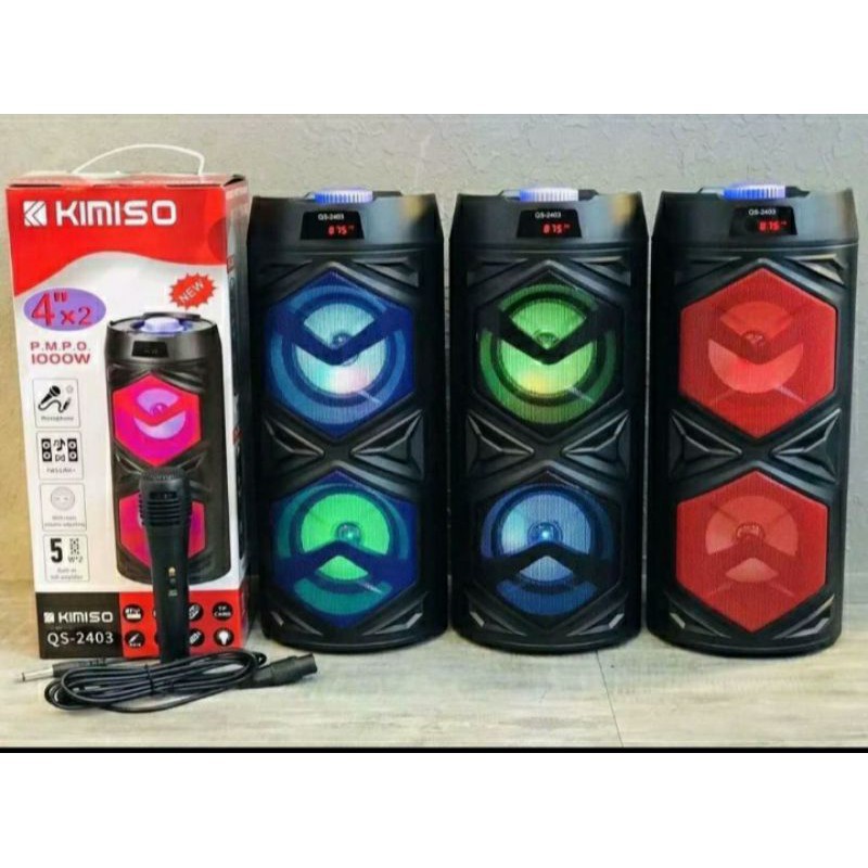 SPEAKER PORTABLE KARAOKE KIMISO QS-2401 / QS-2402 / QS - 2403 FREE MIC KARAOKE