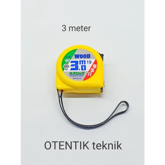 Meteran 3 Meter / 2 SISI - WOOD ORIGINAL - 2 SIDE MEASURING TAPE 3 METERS