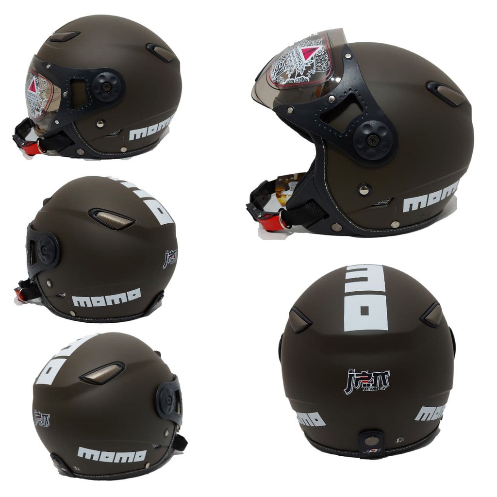 Helm Bogo Retro Momo Pilot Army Doff