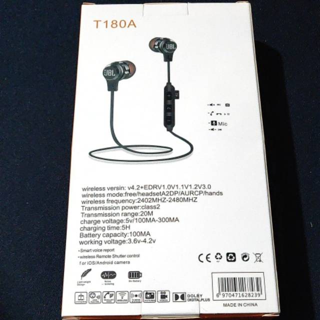 Headset Bluetooth JBL T180A Earphone Bluetooth Sport JBL Reflect