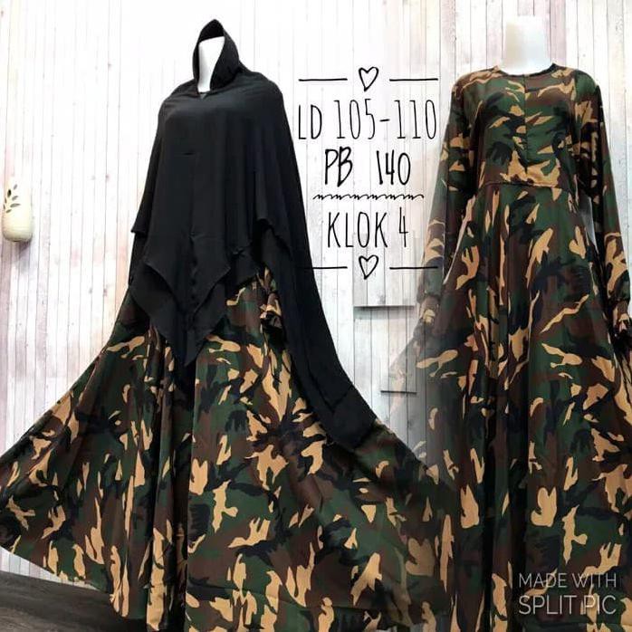 TUNIK  TERLARIS GAMIS ARMY LORENG MOTIF WOLFISH WOOLPEACH MONALISA MURAH SYARI PAYUNG CV4
