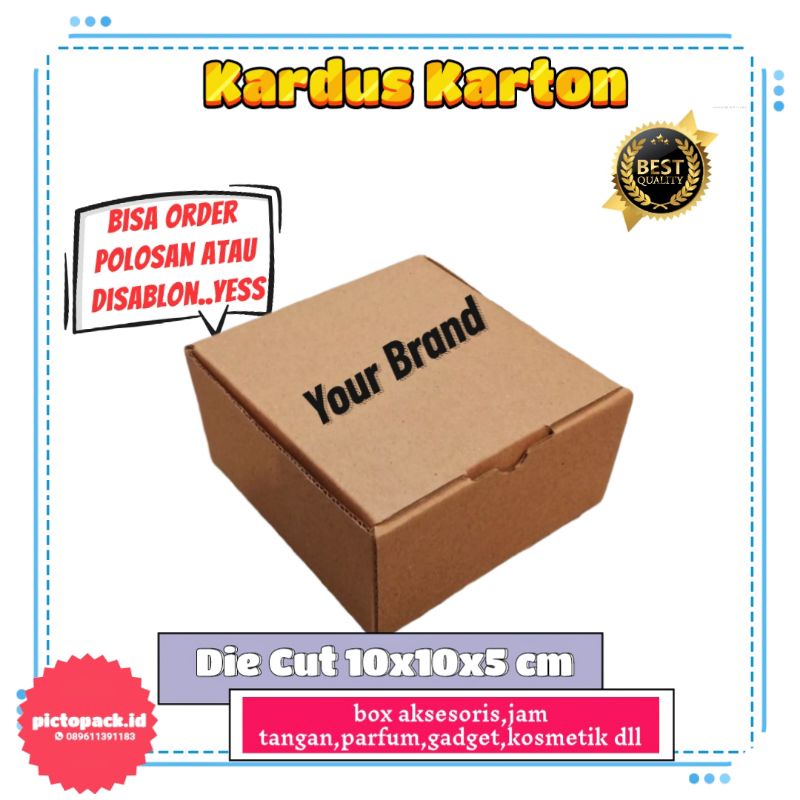 

Kardus Die cut 10 x 10 x 5 cm ,box aksesoris,jam tangan ,mini gadget, kosmetik dll