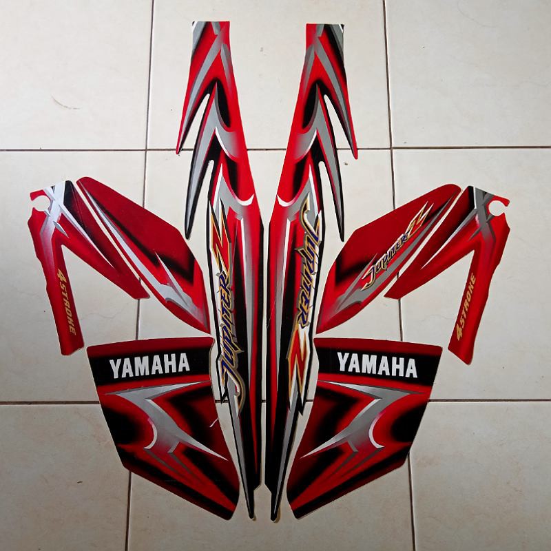 stiker striping motor jupiter z cw 2006 merah