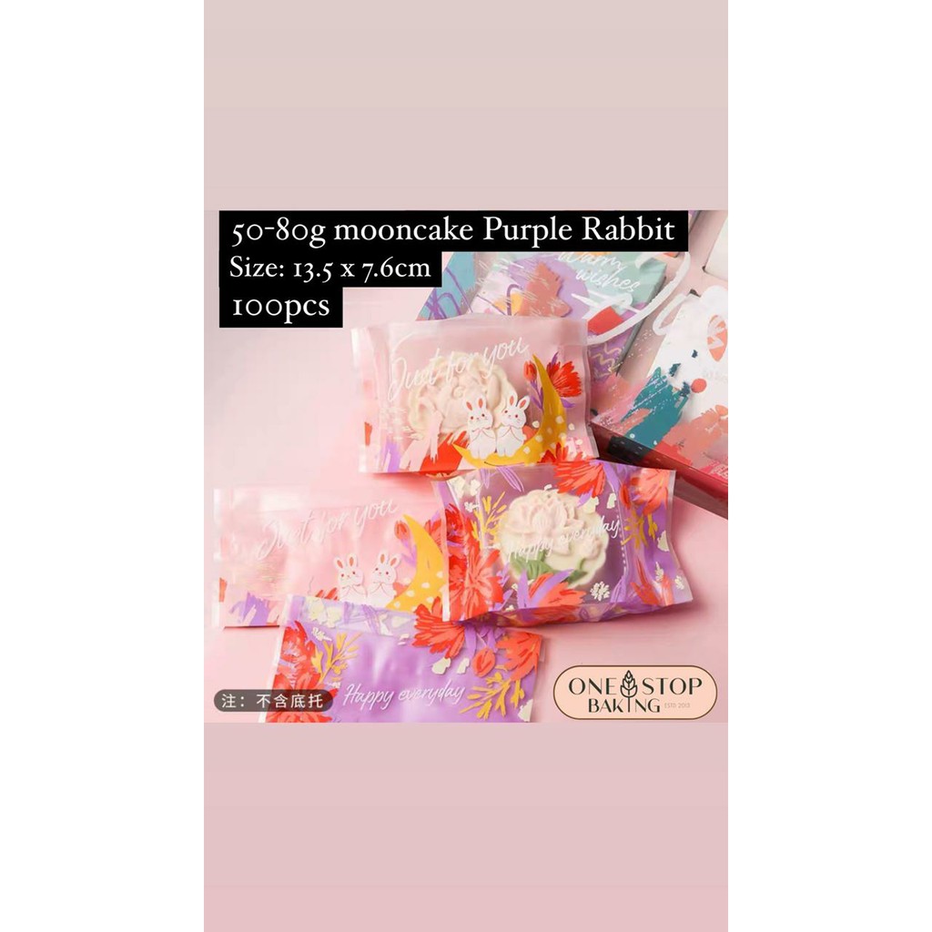 Plastic Cookies Moon Cake Purple Rabbit