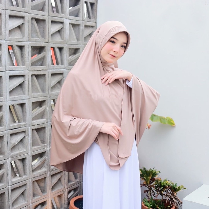 Hijab Bergo Hamidah Jumbo XL Bahan Spandek Jersey / Jilbab Instan Jumbo