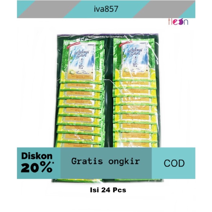 

PROMO Adem Sari Hanger Pereda Panas Dalam (isi 24 sachet) GRATIS ONGKIR