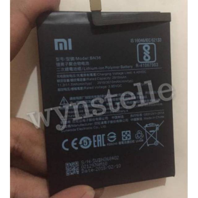 BN36 - Baterai Batre Batrei Battery XIAOMI MI A2 - MI 6X BN36 ORIGINAL Model BN-36 BN 36