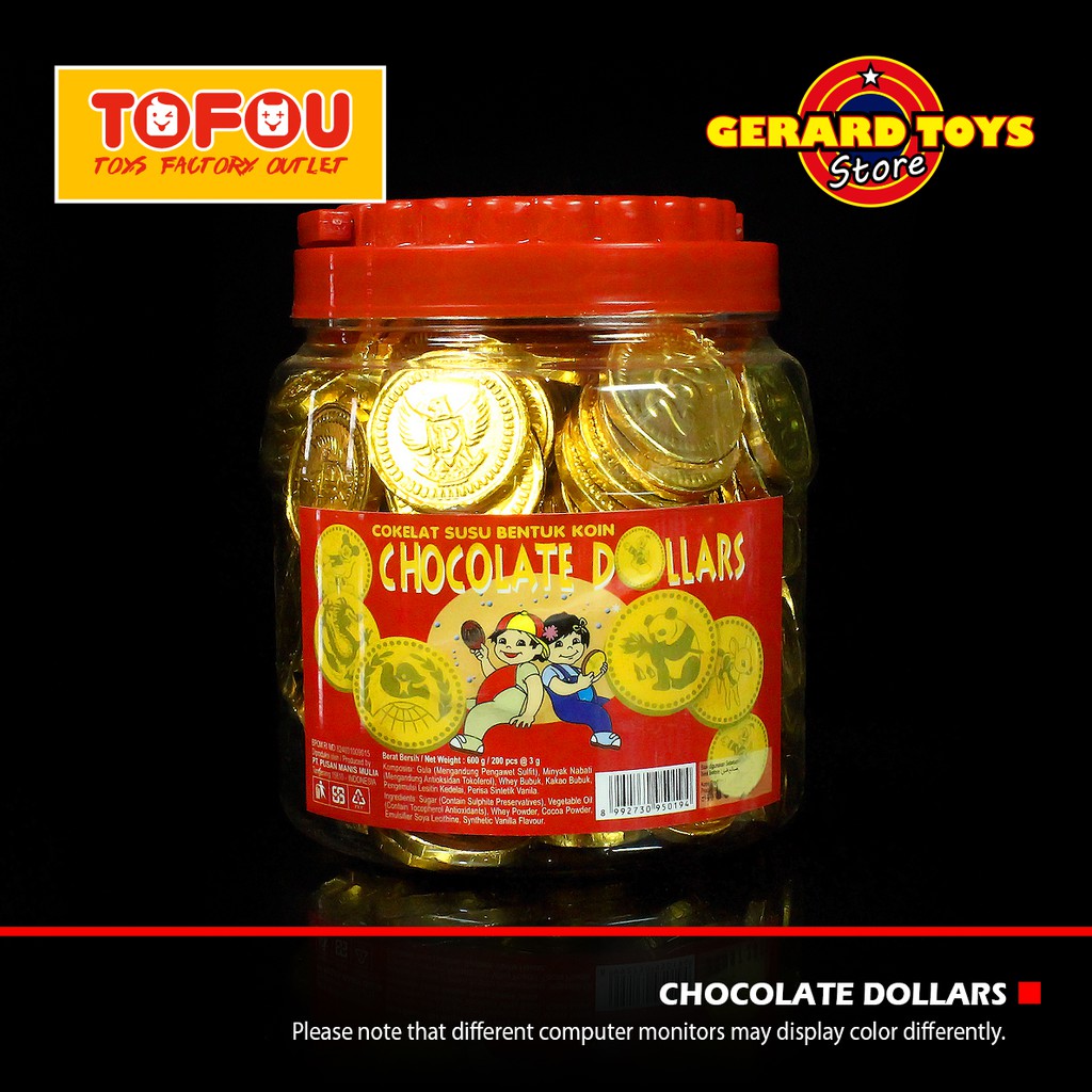 

Permen Pusan Cokelat Koin Chocolate Dollars Toples isi 200 pcs MURAH BANGET