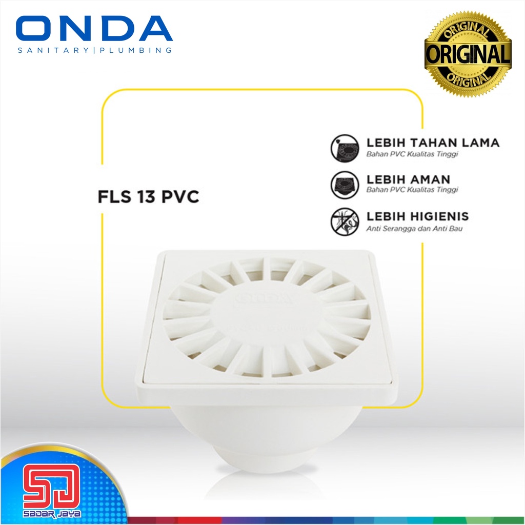 ONDA FLS 13 PVC Plastik Floor Drainer Saringan Got Pembuangan Air 2&quot;