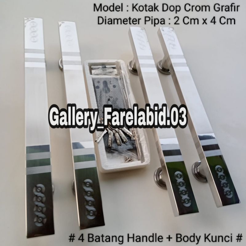 1 Meter Set Kunci Handle Pintu Rumah Stainless Steel Kotak Gagang Pintu 100 Cm Kotak Pegangan Tarikan Minimalis