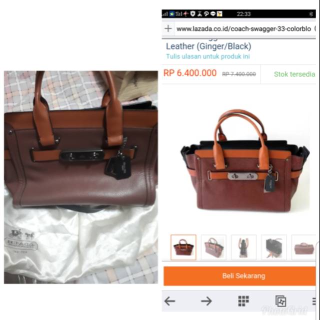 Coach swagger 33 brown