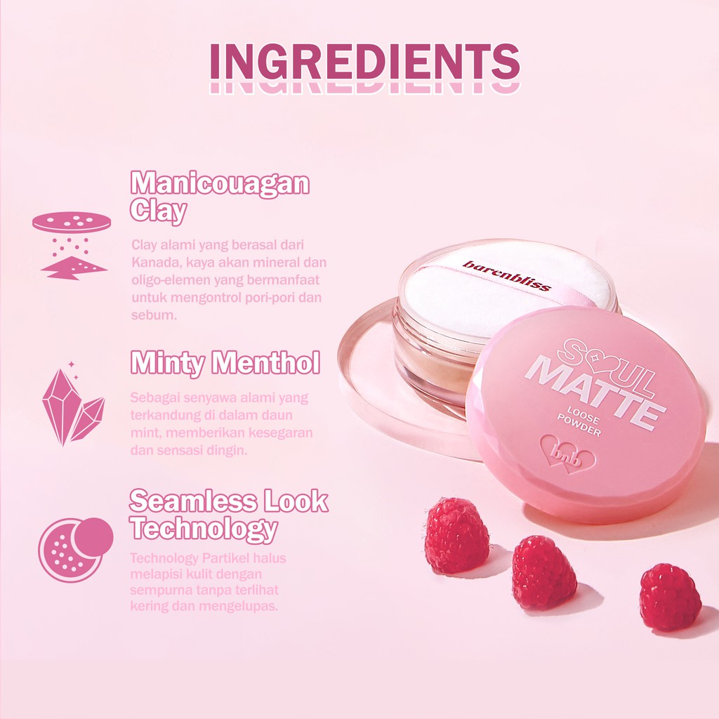 𝐑𝐀𝐃𝐘𝐒𝐀 - BNB Barenbliss Soul-Matte Loose Powder Korea Bedak Tabur