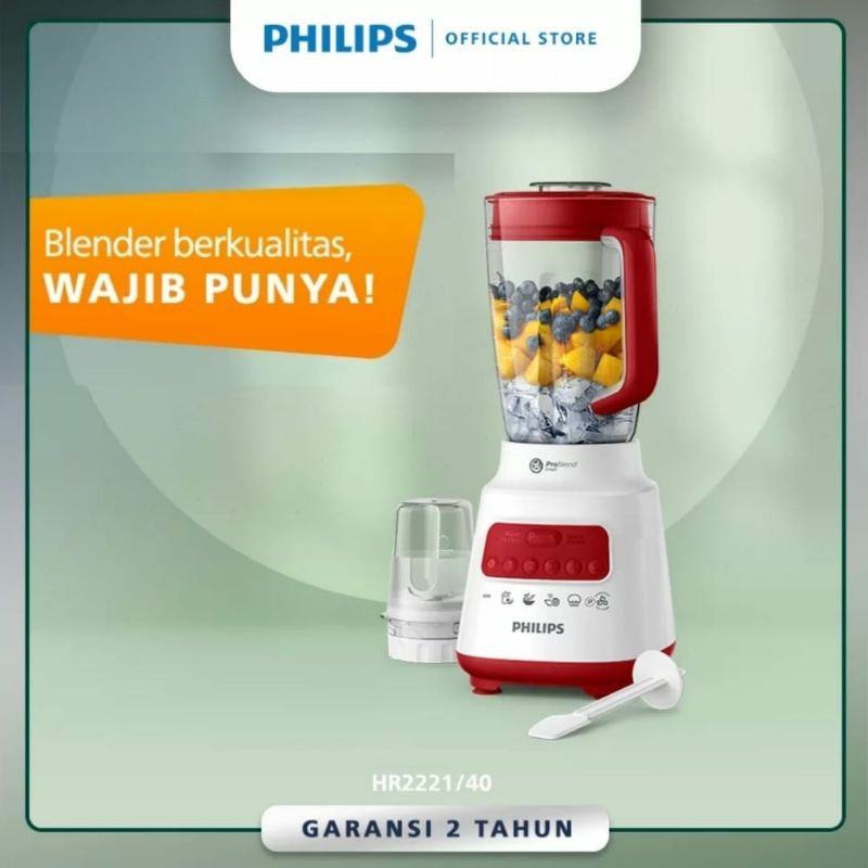 BLENDER PHILIPS HR 2223 / HR2223 / HR2221 / HR 2221 PLASTIK 2L GARANSI RESMI