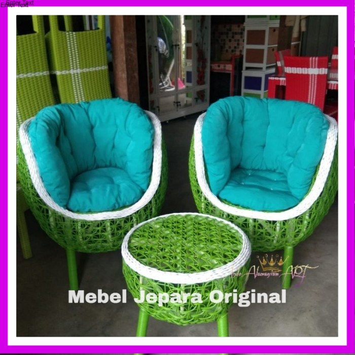 Kursi Teras Busa Dusukan Bahan Rotan Sintetis Murah
