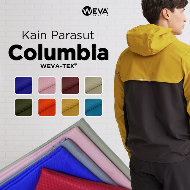 Bahan Kain Parasut Columbia Kain Jaket Waterproof Murah | Weva Textile