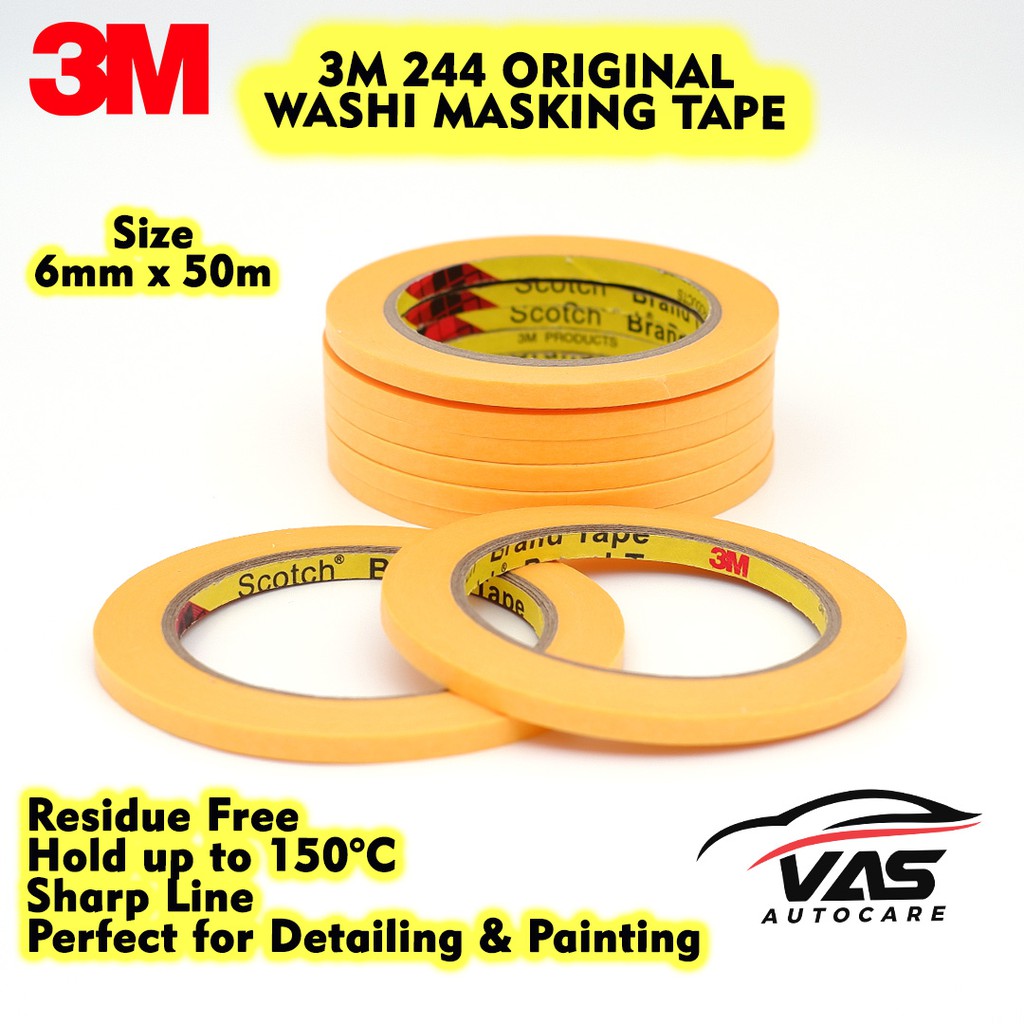 

3M 244 DETAILING MASKING TAPE Washi ISOLASI KERTAS AUTO ORIGINAL