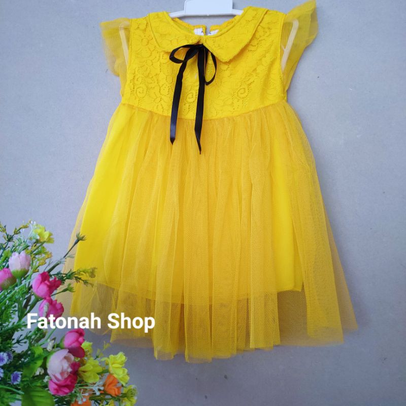 Dress anak cewek 1 2 tahun gaun tutu anak Pakaian anak cewek perempuan brokat mewah ( dress Anne )