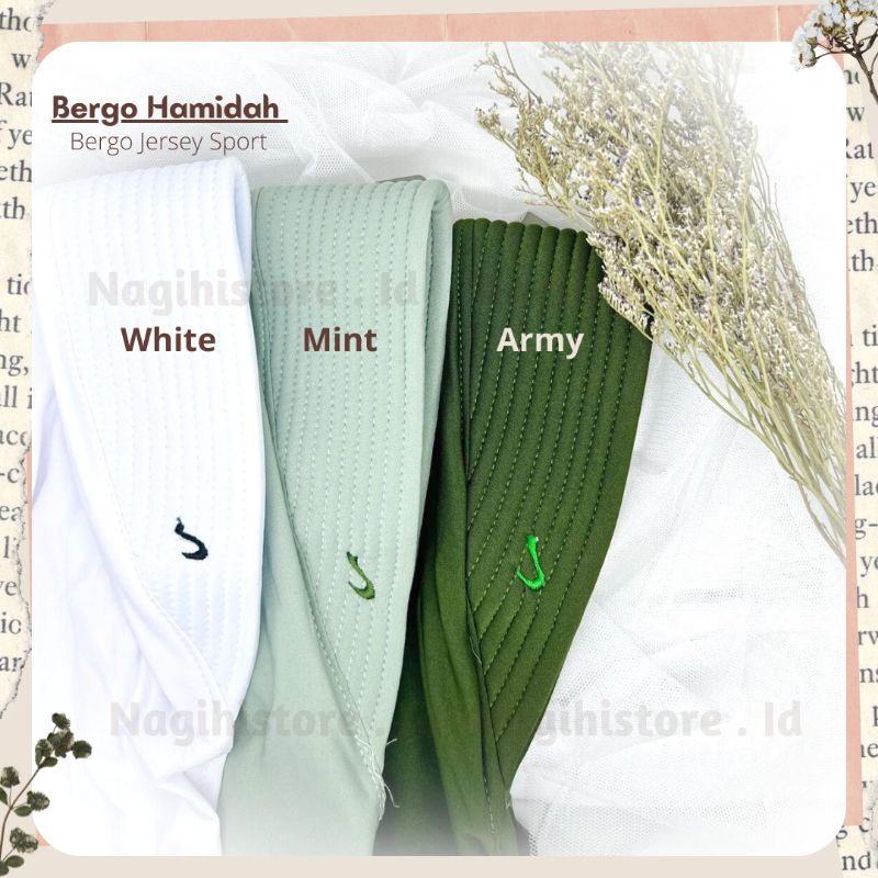 ✨NAGIHI✨ Bergo Hamidah / Bergo Jersey menutup dada / Hijab jersey