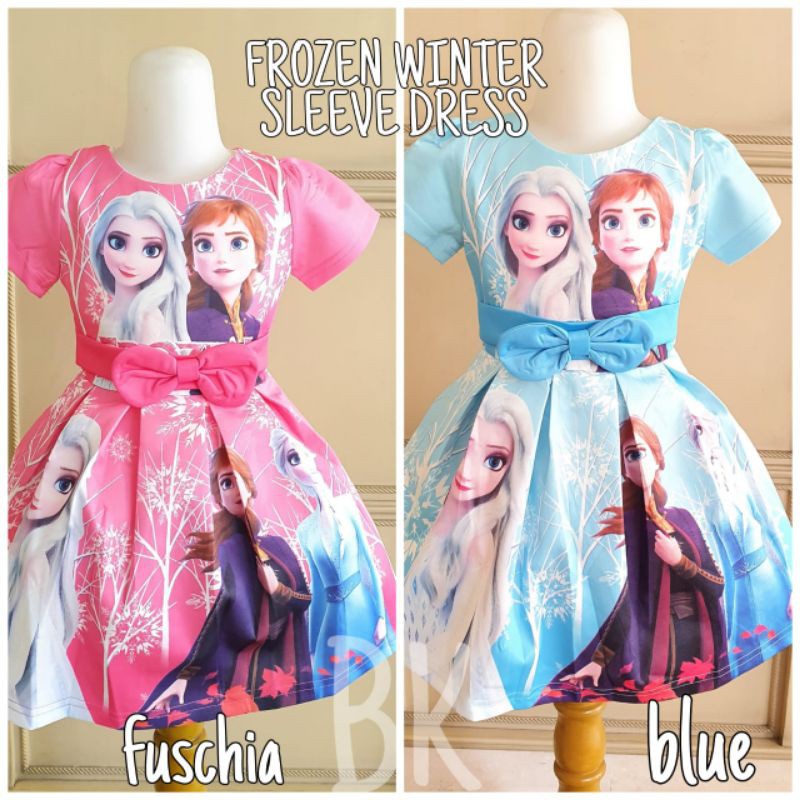 GA2603 FROZEN BUTTERFLY PURPLE DRESS GAUN BIRTHDAY ULANG TAHUN ANAK UNGU ELSA ANNA MURAH IMPORT LUCU