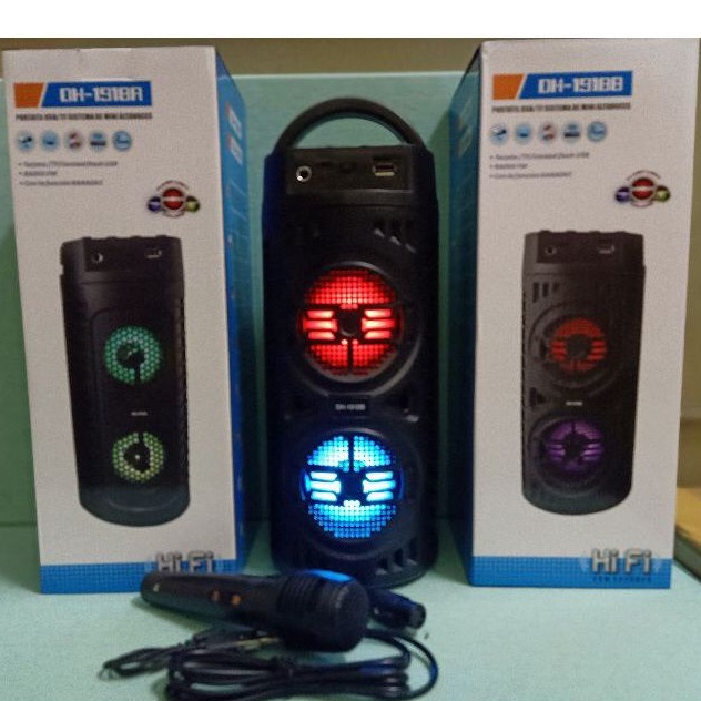 DH 1918 SPEAKER BLUETOOTH KARAOKE FREE MIC BIG BASS SPEAKER AKTIF