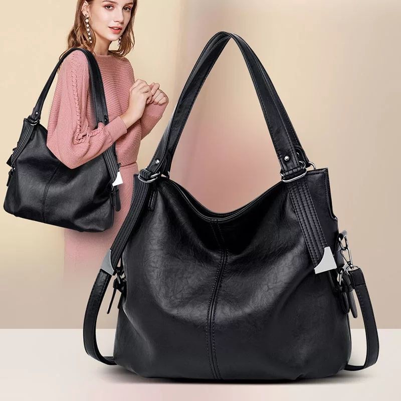 SKY - Tas Wanita Crossbody Desainer Perempuan Besar Kasual Tote PU Tas Kulit Tas Selempang Wanita