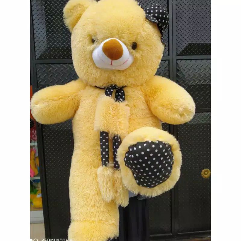 boneka teddy bear syal topi jumbo 90cm