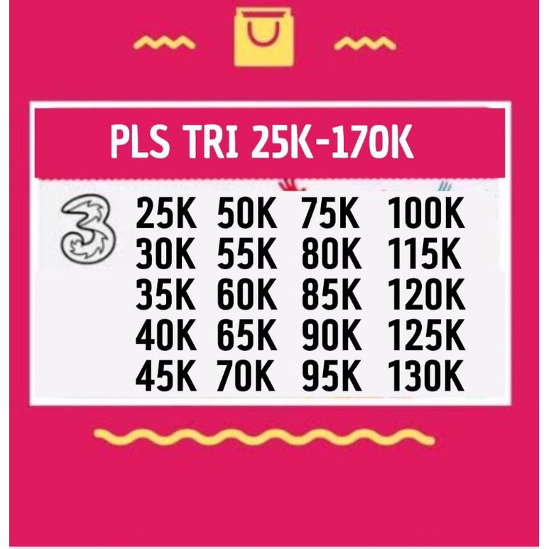 PULSA TRANSFER TRI 3 100k 125k 150k 200k MURAH