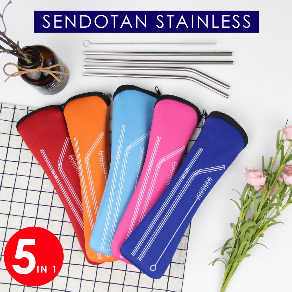 

SEDOTAN TRAVELLING / SET SEDOTAN STAINLESS STEEL 5 IN 1 / 1 SET SEDOTAN MINUMAN 5 IN 1 + POUCH BUSA