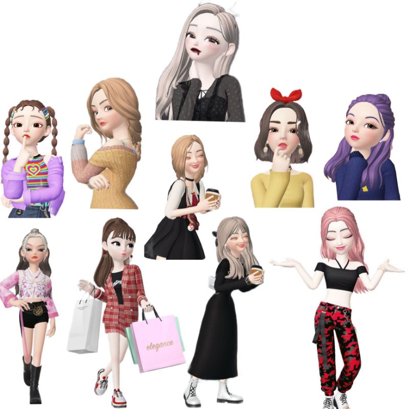 

10 Stiker murah Zapeto girls Emoji anime Diy aesthetic tahan air stiker laptop/handphone/scrapbook/buku jurnal