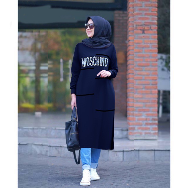 TUNIK MOSCHINO LONG TUNIC MOSCHINO MURAH BABY TERRY HALUS