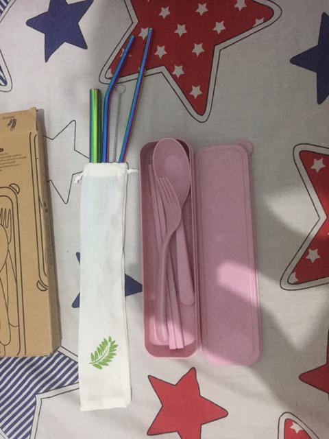 Full Set Stainless Straw / Ecofriendly Drinking Straw / Reusable Straw With Brush & Pouch
