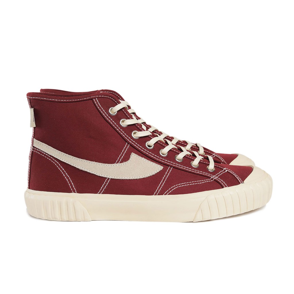 Sepatu Compass Vintage Hi Originial Quaranty (Black White/Maroon/Mustard/Green/Grey/Navy)-Maroon