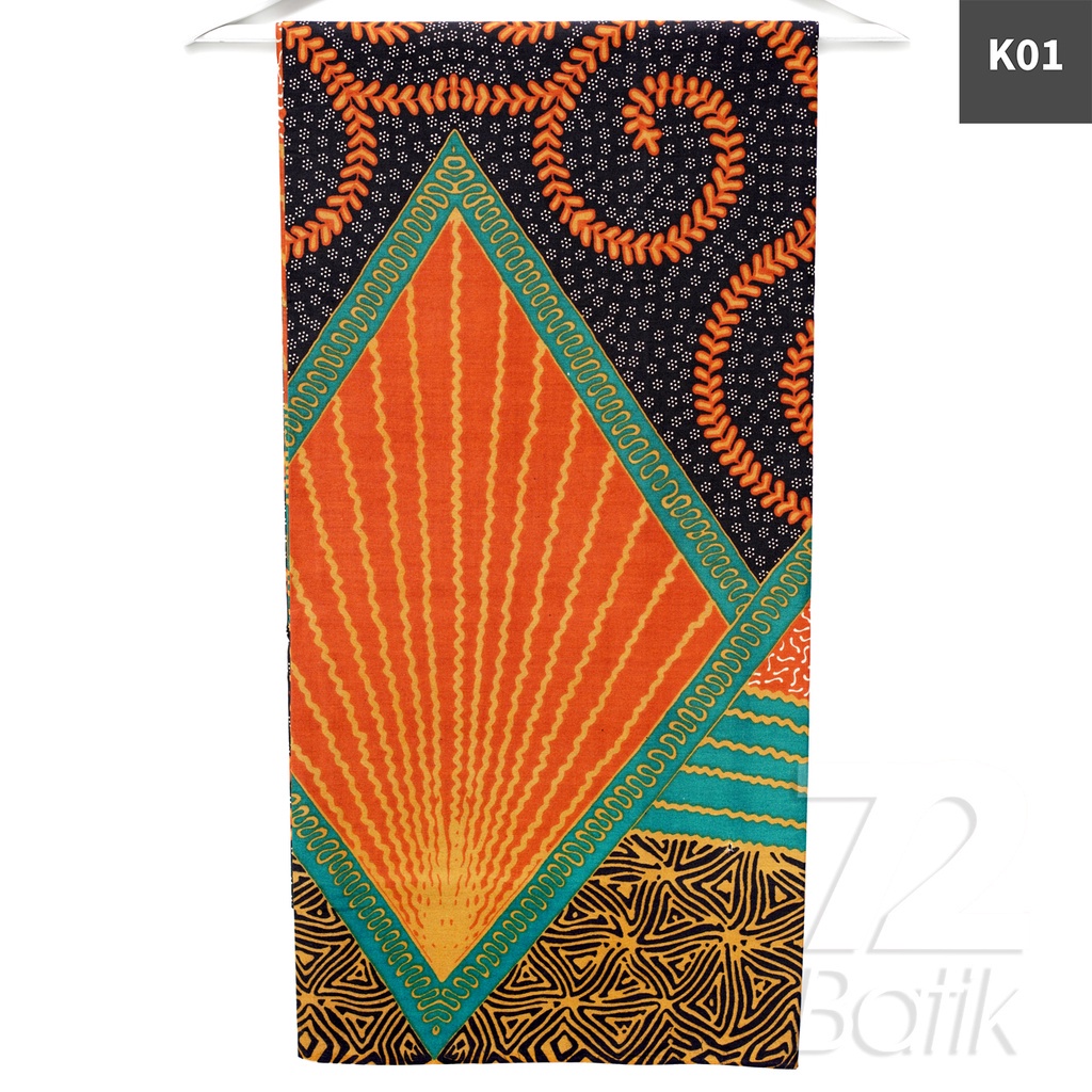 KAIN BATIK PREMIUM Bahan Katun Motif Tali Asri Warna Merah Orange 724485 Cap 72 Jarik Jarit Samping Kebat Panjang Batik Katun Modern Premium Bahan Seragam Batik Pernikahan Kantor Keluarga Murah Kamen Jadi Batik Bali Lembaran