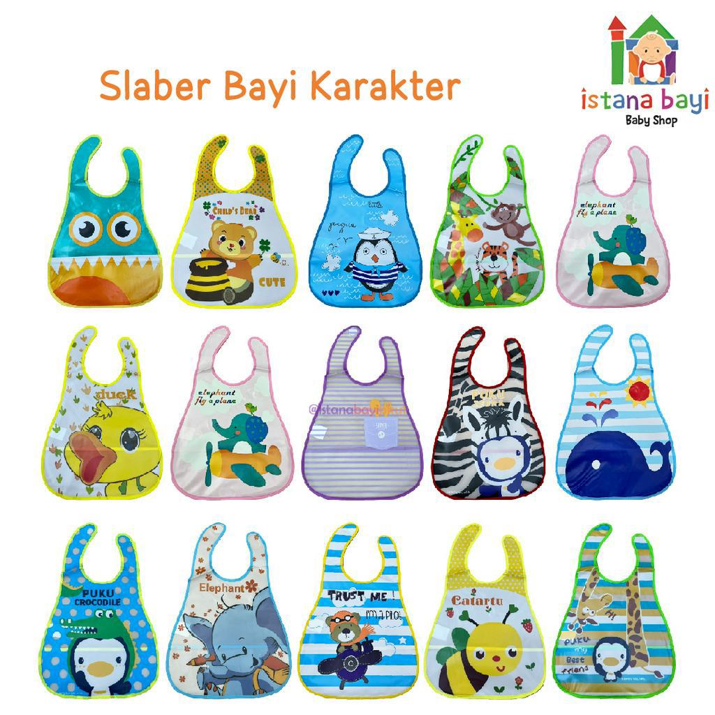 Catell Love Slaber Plastik Waterprof /Slaber Bayi / Celemek Makan bayi