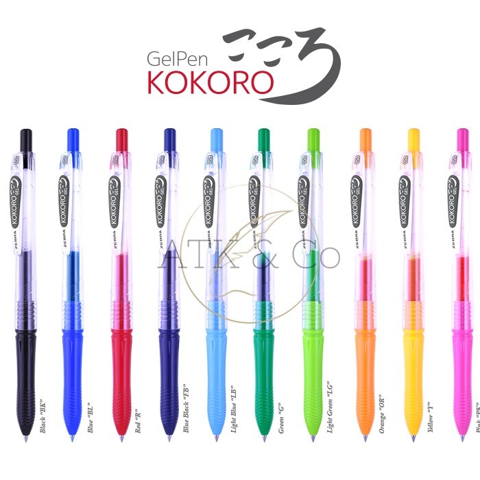 

MURAH Pulpen Gel Kokoro 0.5mm - Bolpen Pena Gel Warna Zebra - Black