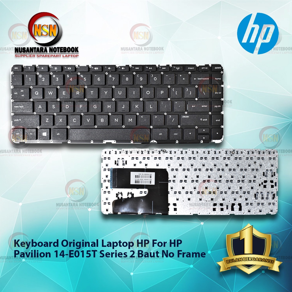 Keyboard Laptop HP 14-d010au Pavilion 14 2 Baut - Hitam (No Frame)