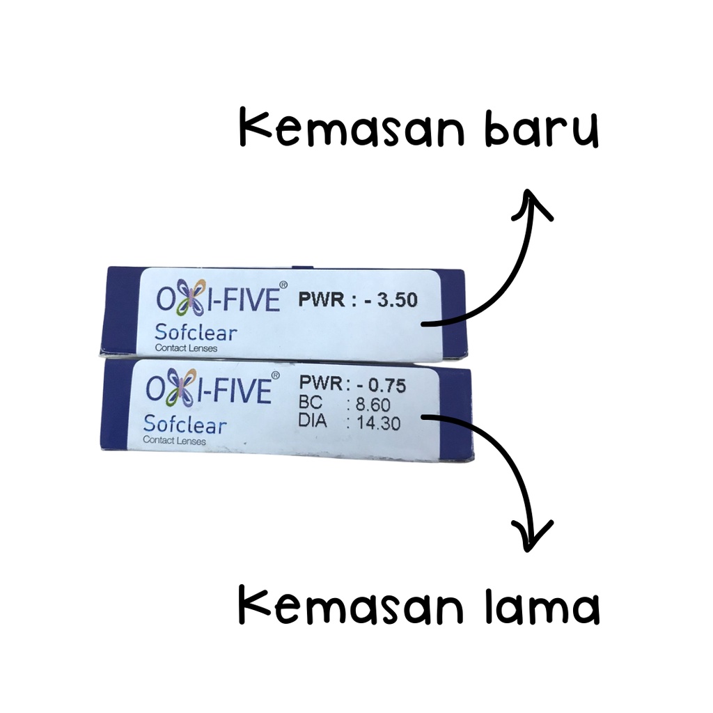 Oxifive Softclear monthly 3pasang Softlens bening