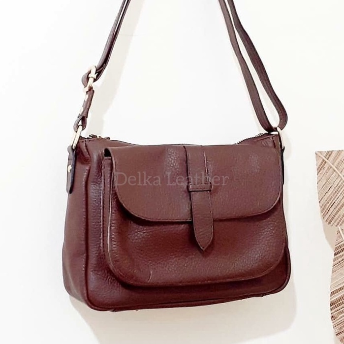 Tas Kulit Sapi Asli DL792 Wanita/ Tas Papirut Asli Kulit Sapi Garut/ Tas Selempang Kulit Sapi Asli 1