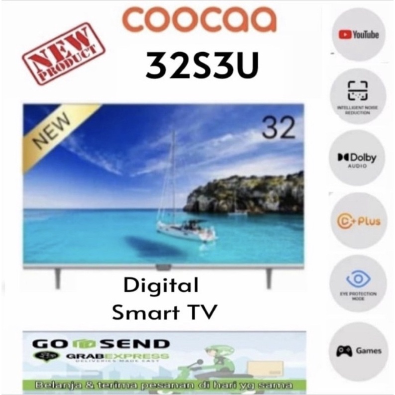 LED COOCAA 32 inch 32S3U SMART TV DIGITAL - Framless - Bezel Less Garansi Resmi