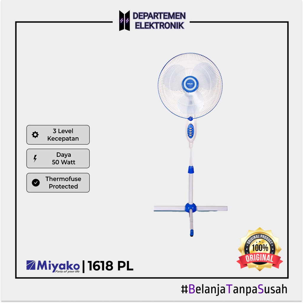 Miyako KAS 1618 PL Stand Fan 16 inch MURAH BANGET / GARANSI RESMI