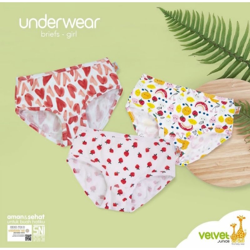 Underwear briefs velvet junior - celana dalam anak perempuan