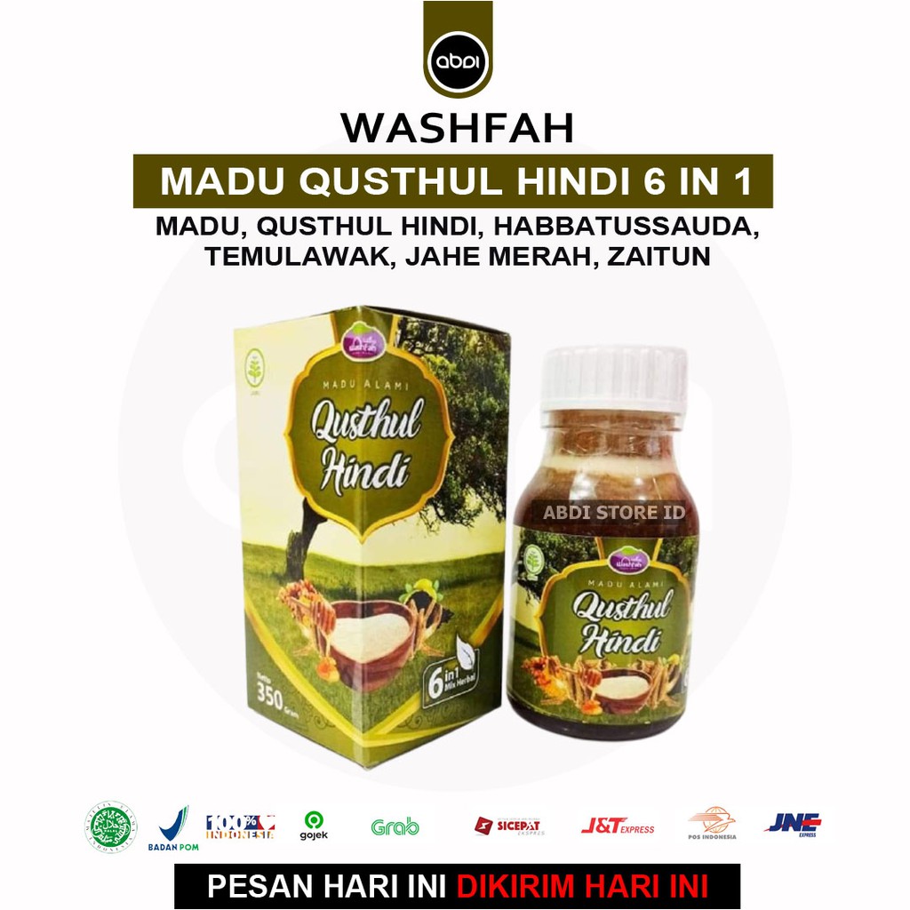 

Madu Qusthul Hindi Washfah 350ml 6 In 1 Habbatussauda Qist Al Hindi Zaitun Temulawak Jahe Merah